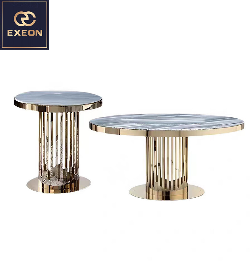 Natural Marble Coffee Table Modern Furniture for Home Living Room wholesale Round Shape