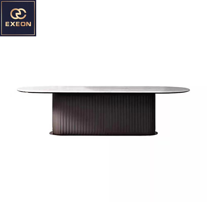 Modern Luxury Oval Genuine Marble Dining Table