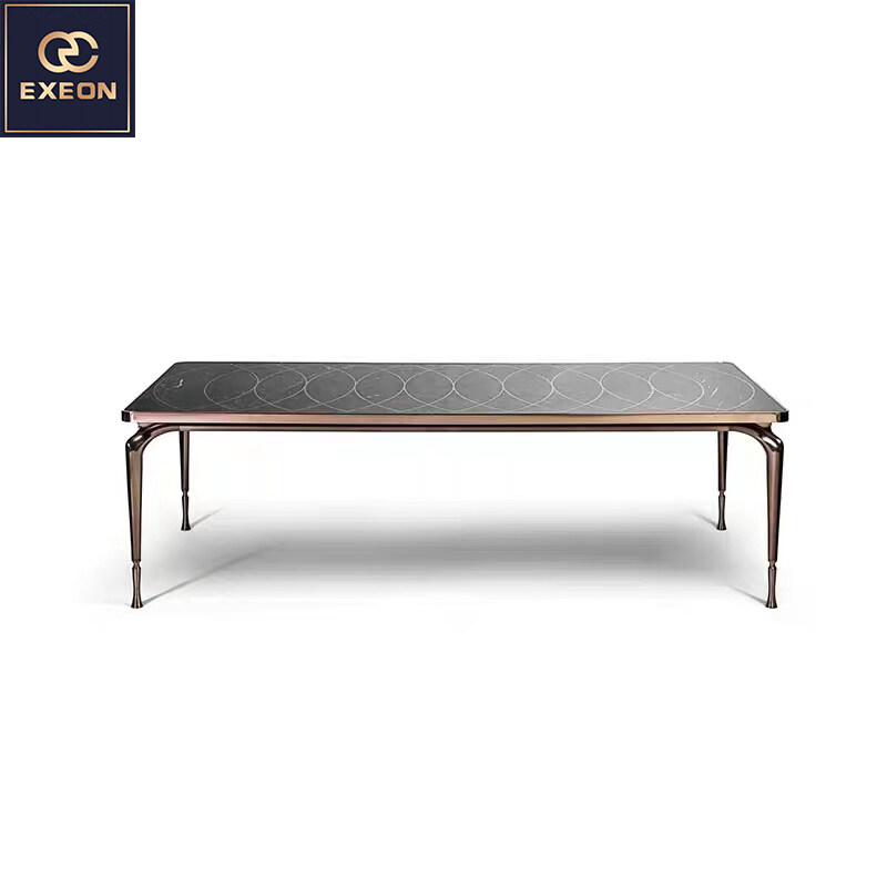 Luxury Metal Dining Table Unique Shape Contemporary Stainless Steel Dinner Table-copy