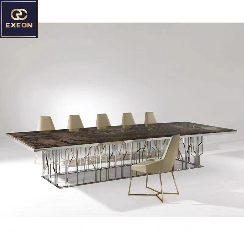 Modern Luxury Dinning Table Set 8 Chairs Dining Room Furniture China Formal Elegant Marble Dining Table