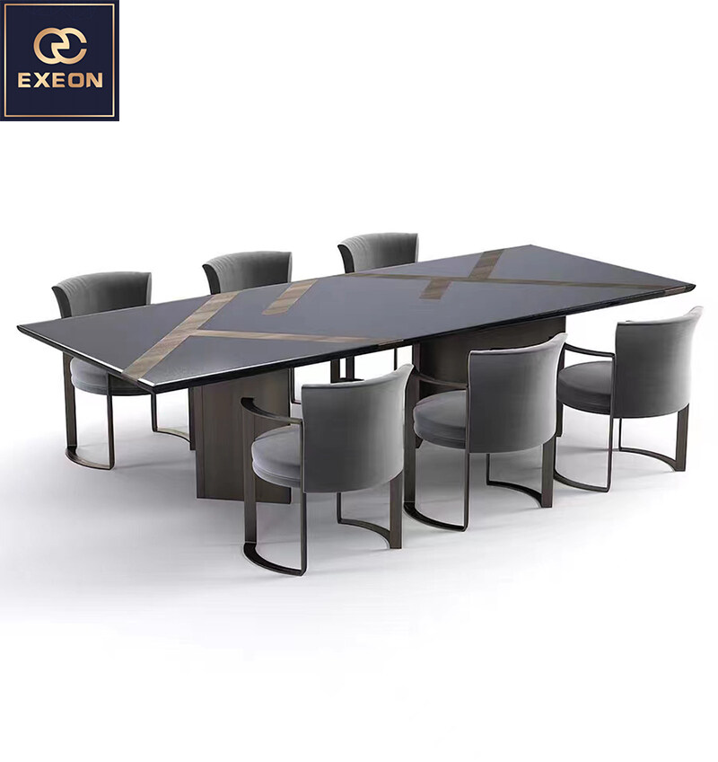 Luxury Metal Dining Table Unique Shape Contemporary Stainless Steel Dinner Table