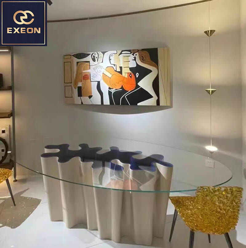 Luxury dining table-Glass dining table-High-end dining table