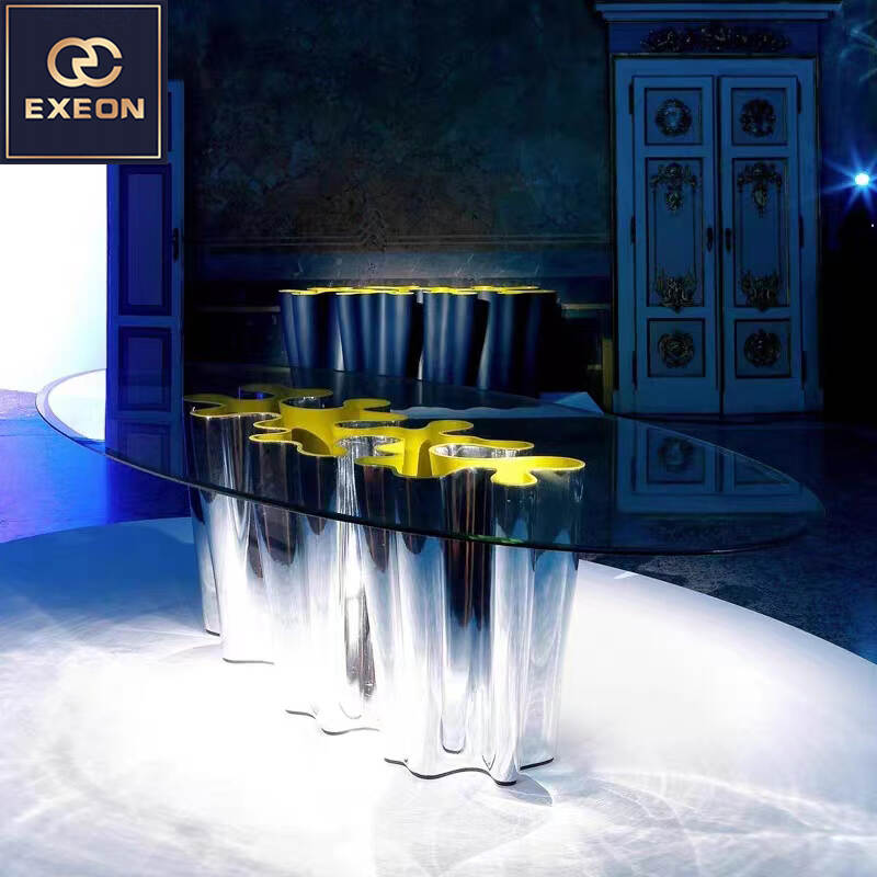 Luxury dining table-Glass dining table-High-end dining table