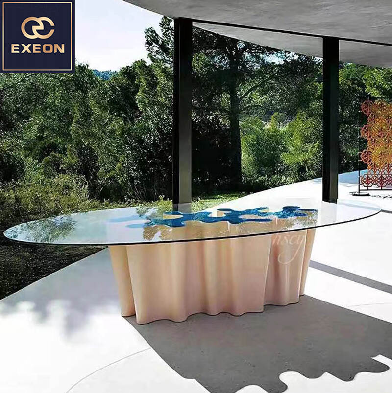 High-end Italian luxury villa creative design oval dining table