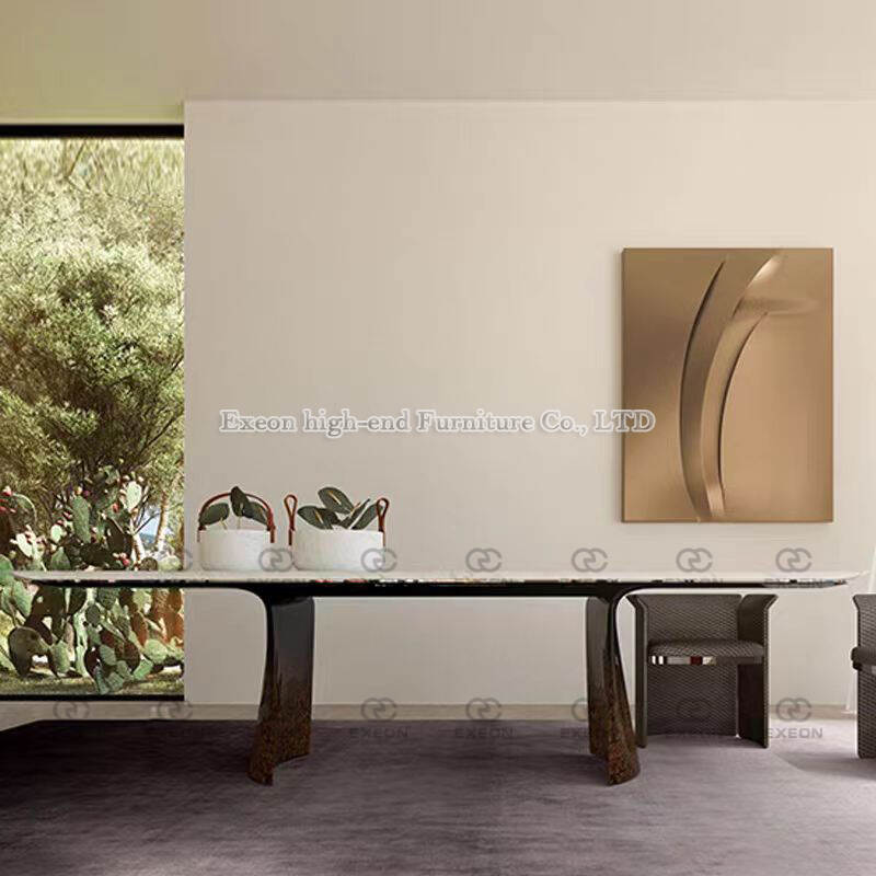 Light luxury Italian fashion abnormity design natural marble luxury dining table