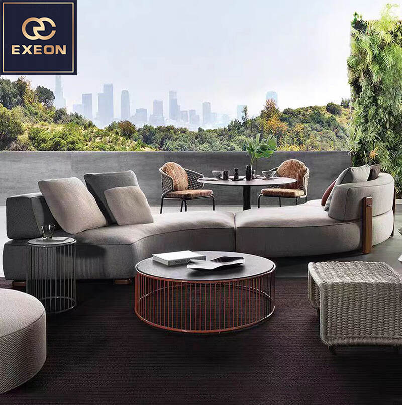 Plush sofa-Curved sofa-Outdoor sofa