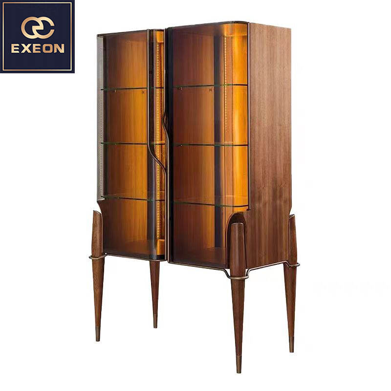 High-end Italian wall luxury home living room glass wine cabinet