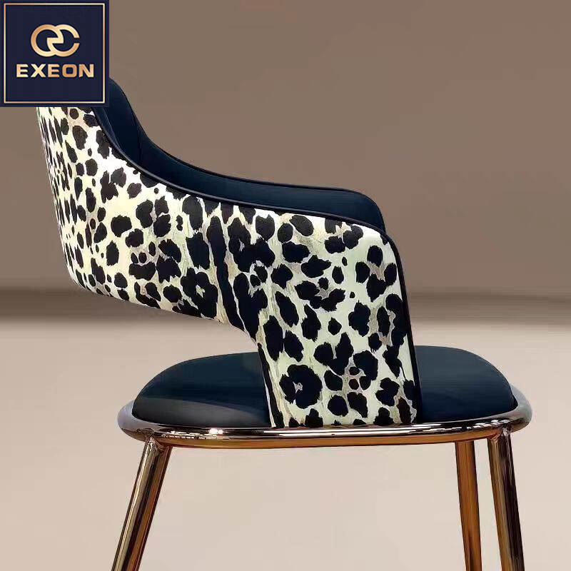 Leopard print dining chair - Leather Dining chair - Luxury Dining chair - Italian Dining chair