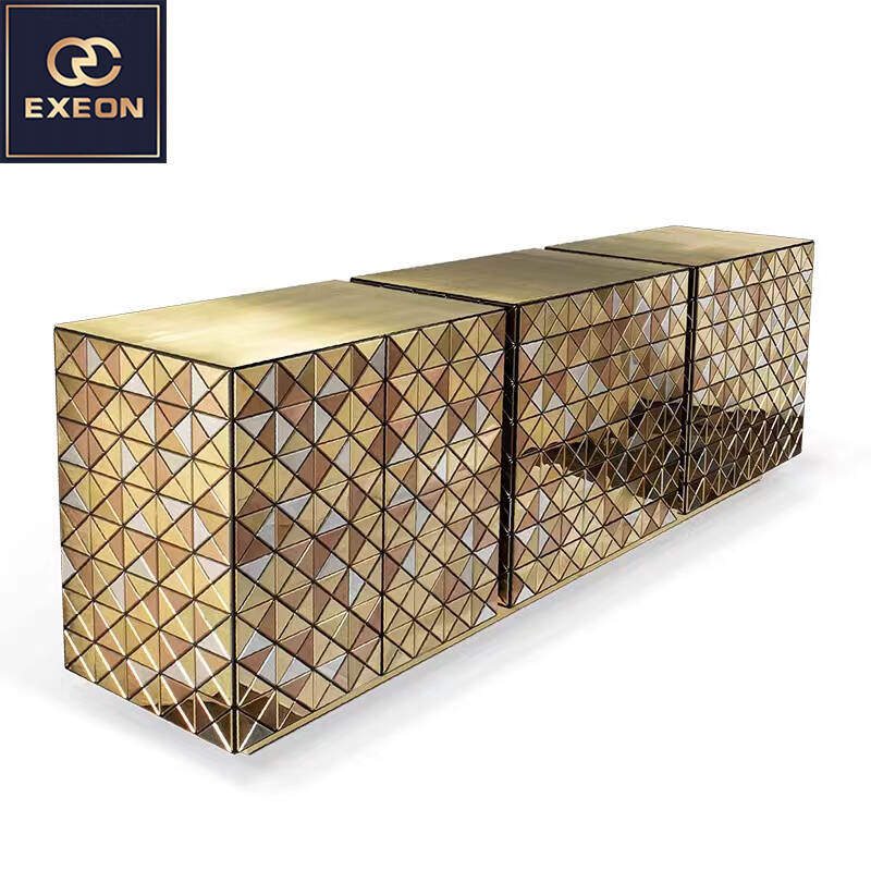 Italian luxury color square design wooden sideboard