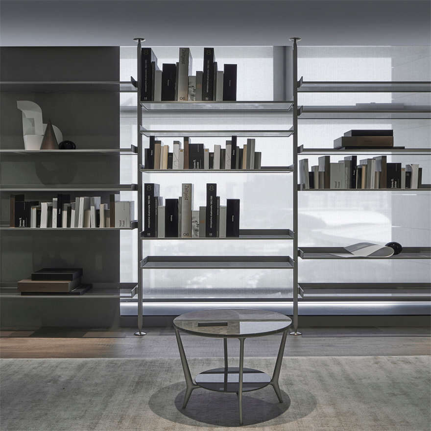 Italia Bookcase Floor To Ceiling Metal Modular Design