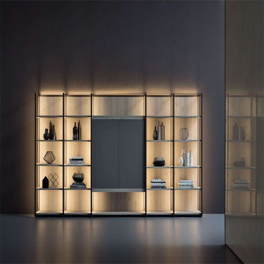 Modular Shelving System Aluminum Profile Display Cabinet