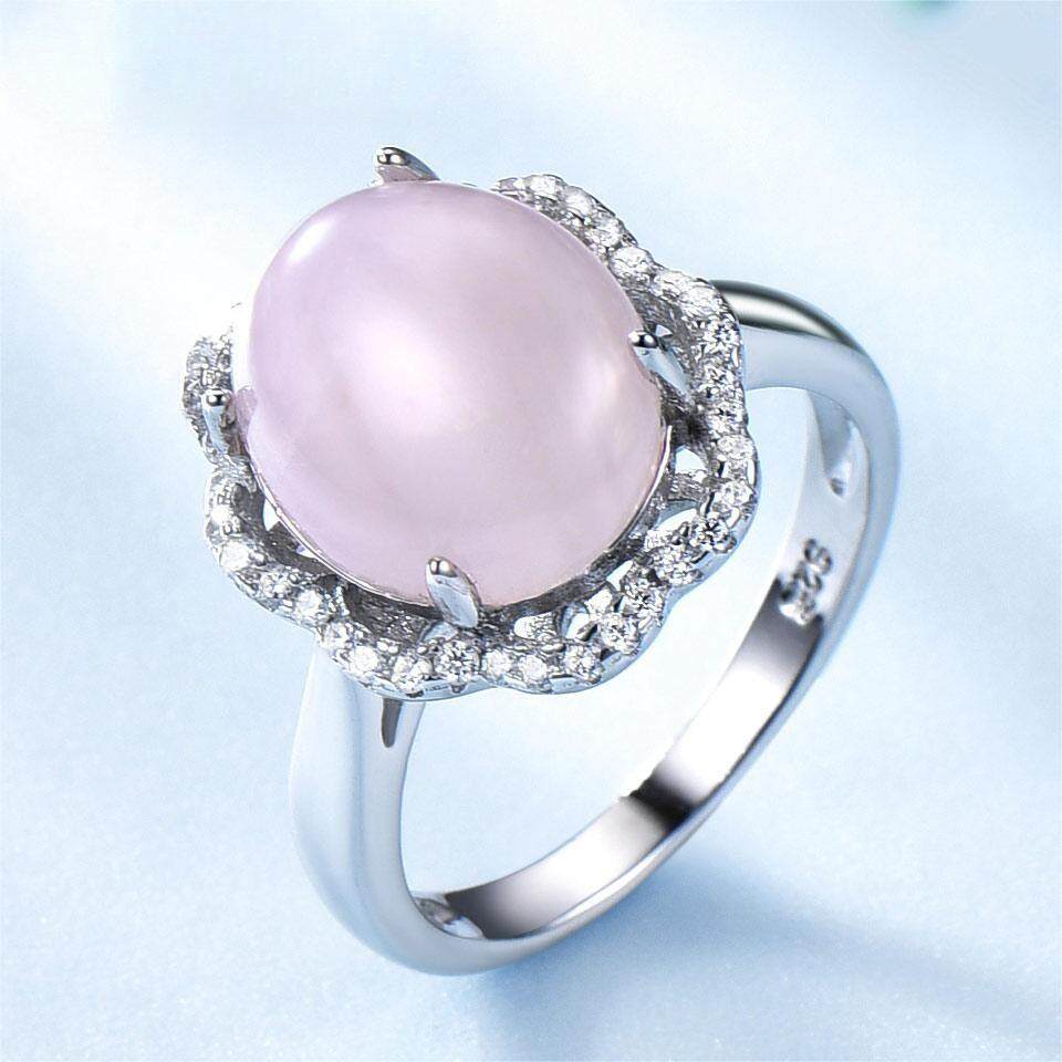 custom rose quartz ring, custom rose quartz stone ring, customized rose quartz stone ring