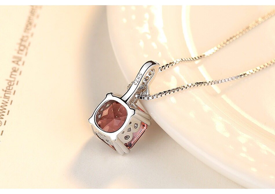 morganite sterling silver necklace, morganite necklace