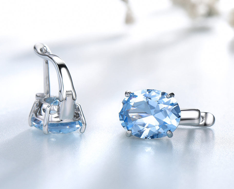 blue topaz stud earrings sterling silver, blue topaz drop earrings supplier, blue topaz drop earrings wholesaler, blue topaz earrings sterling silver, blue topaz silver stud earrings