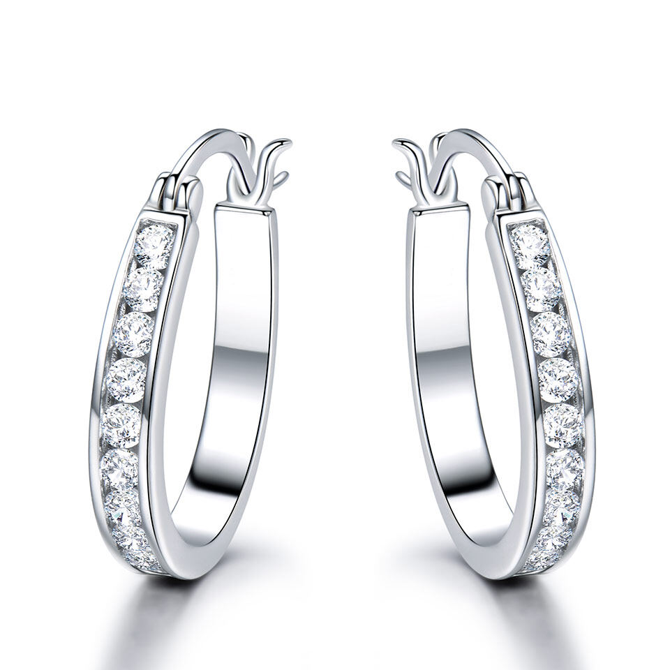 Sterling Silver Round Hoop Earrings