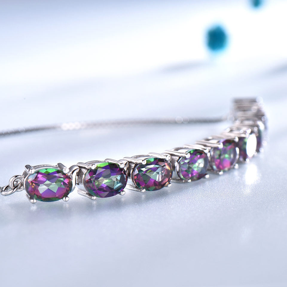 rainbow topaz bracelet, rainbow mystic topaz bracelet