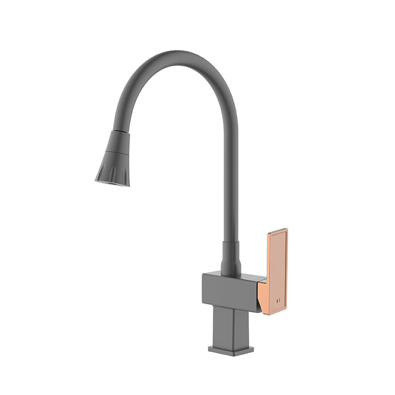 China Wholesale Faucet Pull Down Hot-cold Water Outlet Brass Kitchen Faucet Company with high quality oem service