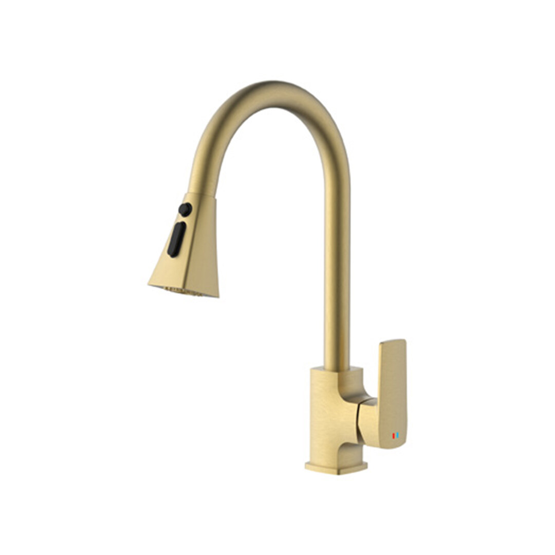 China modern taps Pull Down Hot-cold Water Outlet Brass Kitchen Faucet Single Handle Kitchen Faucet Factory Supply