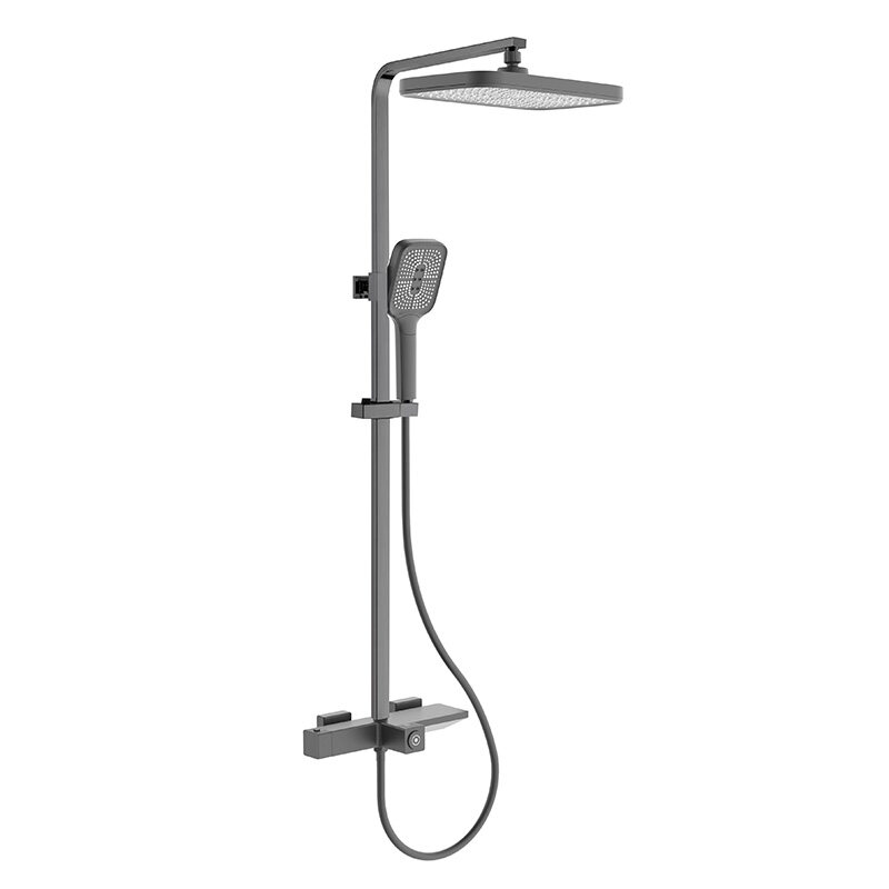 China thermostatic bar shower supplier Multi-function Bathroom Wall-mounted Brass Thermostatic Rainfall Shower Set