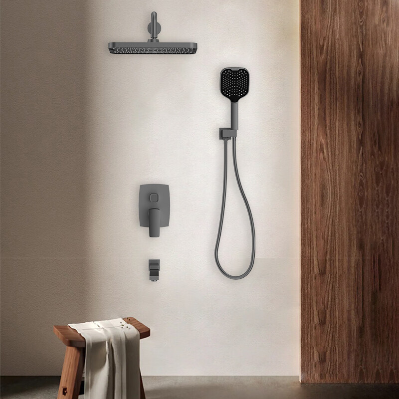 Gun Black Multifunction Barthroom Wall-mounted Hot-cold Water outlet Brass Rainfall Shower Faucet.jpg