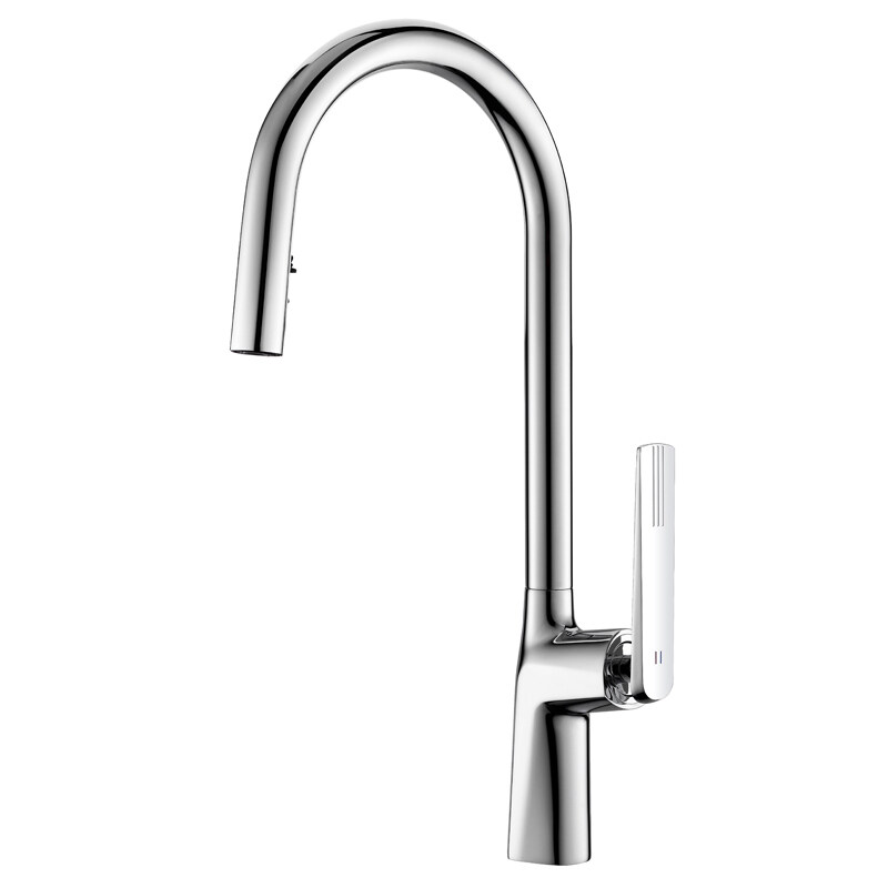 High Quality Pull Out Kitchen Faucet Supplier Pull Down Hot-cold Water Outlet Brass  Kitchen Faucet Companies