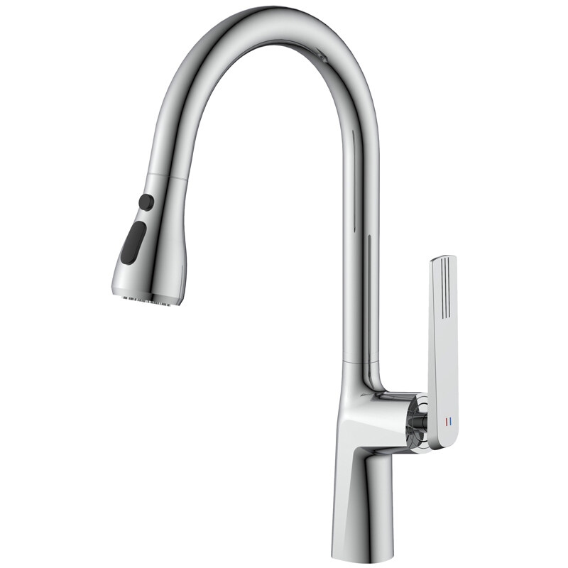 China Modern Pull Down Kitchen Faucet Taps Pull Down Hot-cold Water Outlet Brass Kitchen Faucet manufacturers