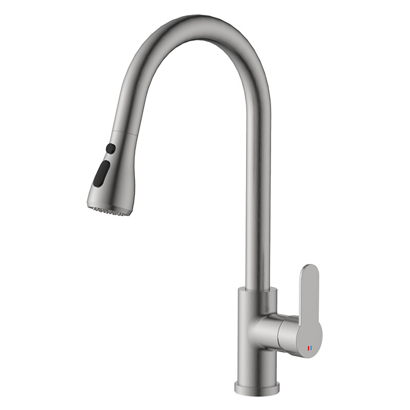 Brass Kitchen Faucet Manufacturers Customized Pull Down Kitchen Faucet Hot-cold Water Outlet Brass Faucet Export