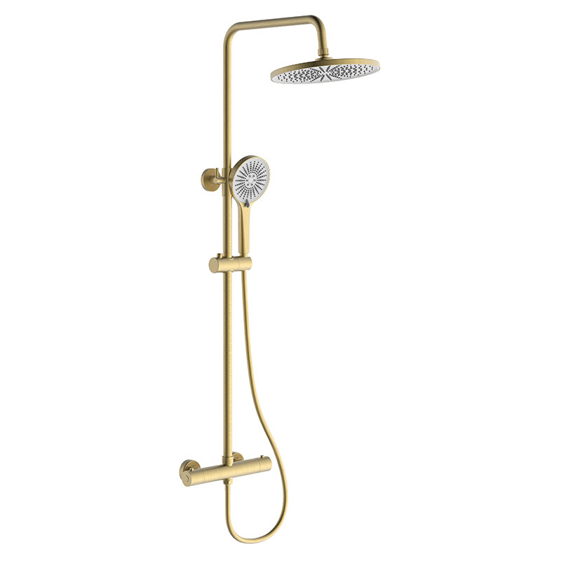 China Multi-function Thermostatic Bath Filler Shower Set Factory Wall Mounted Brass Rainfall Shower Head with Handheld