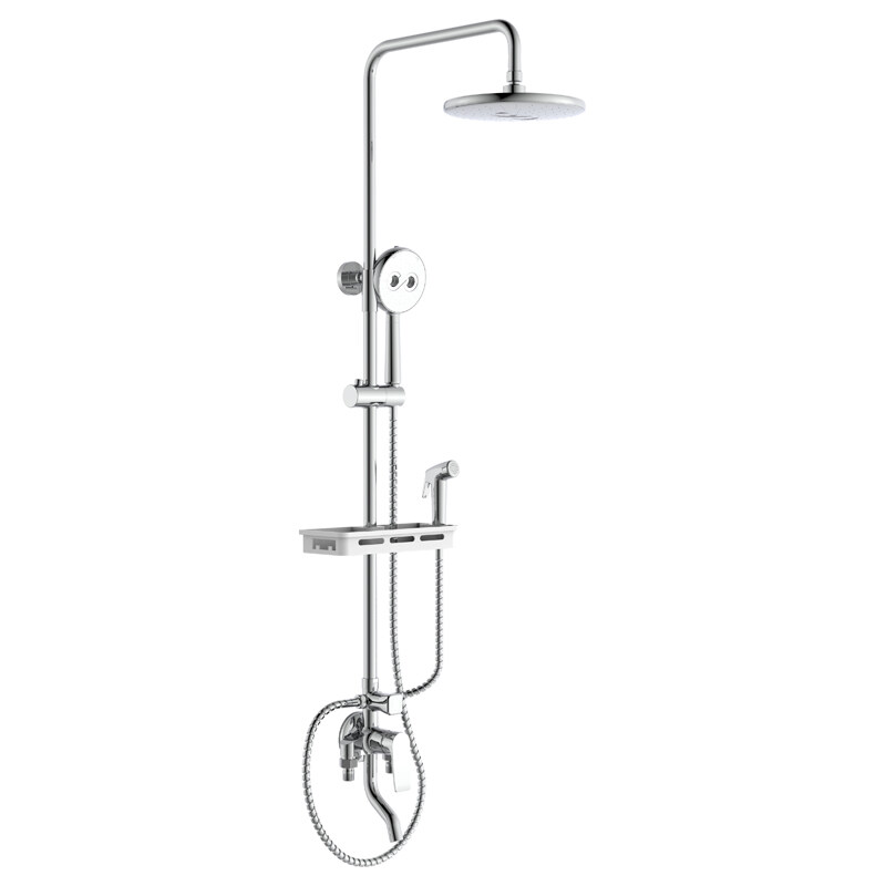 China Hand Shower Set Exposed Brass Shower Set Wall Mounted Rainfall Shower Set