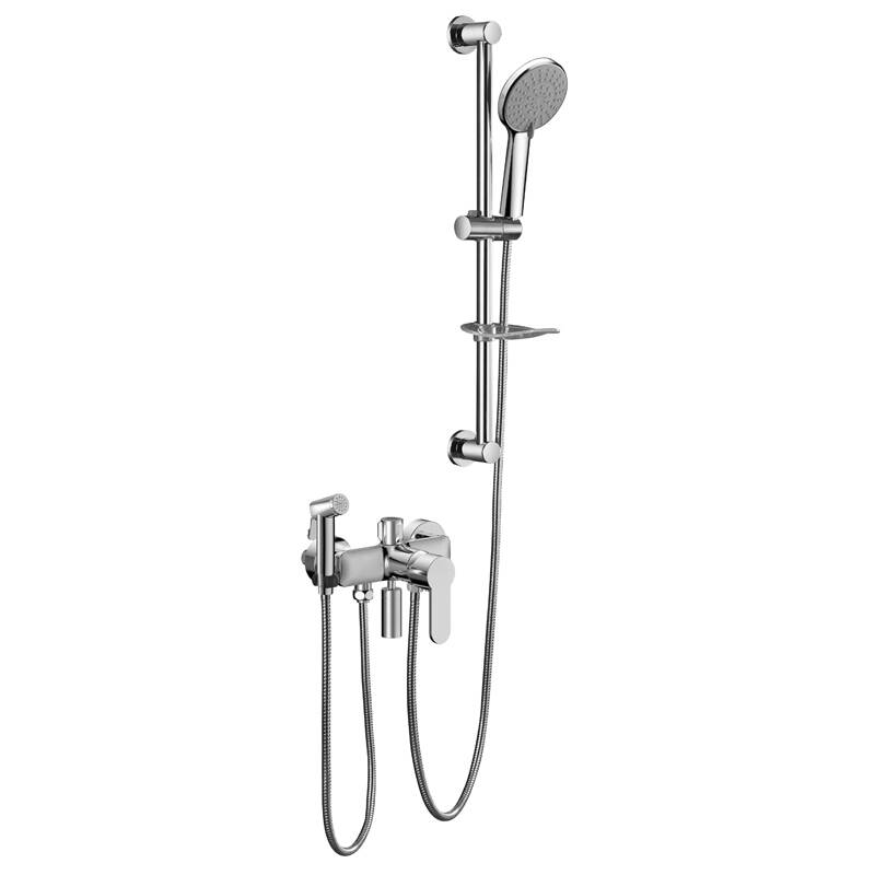 Bathroom Faucets High Quality Hot-cold Water Out Brass Shower Set Dealer Multi-function Bathroom Brass Wall-mounted Shower Set