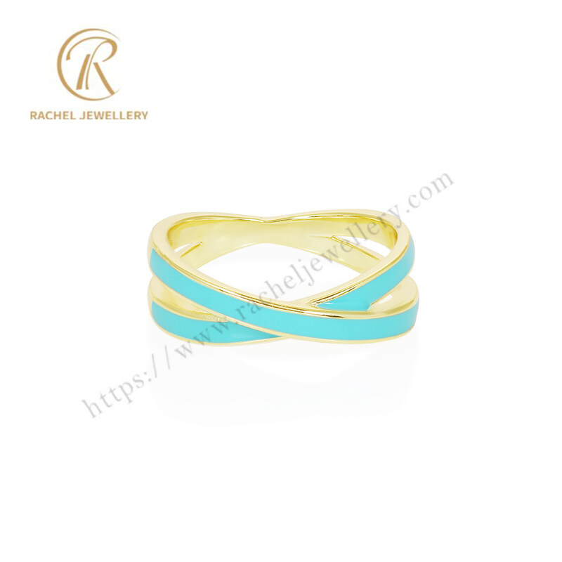 Simple Style Green Enamel Cute Color Wholesale Silver Ring