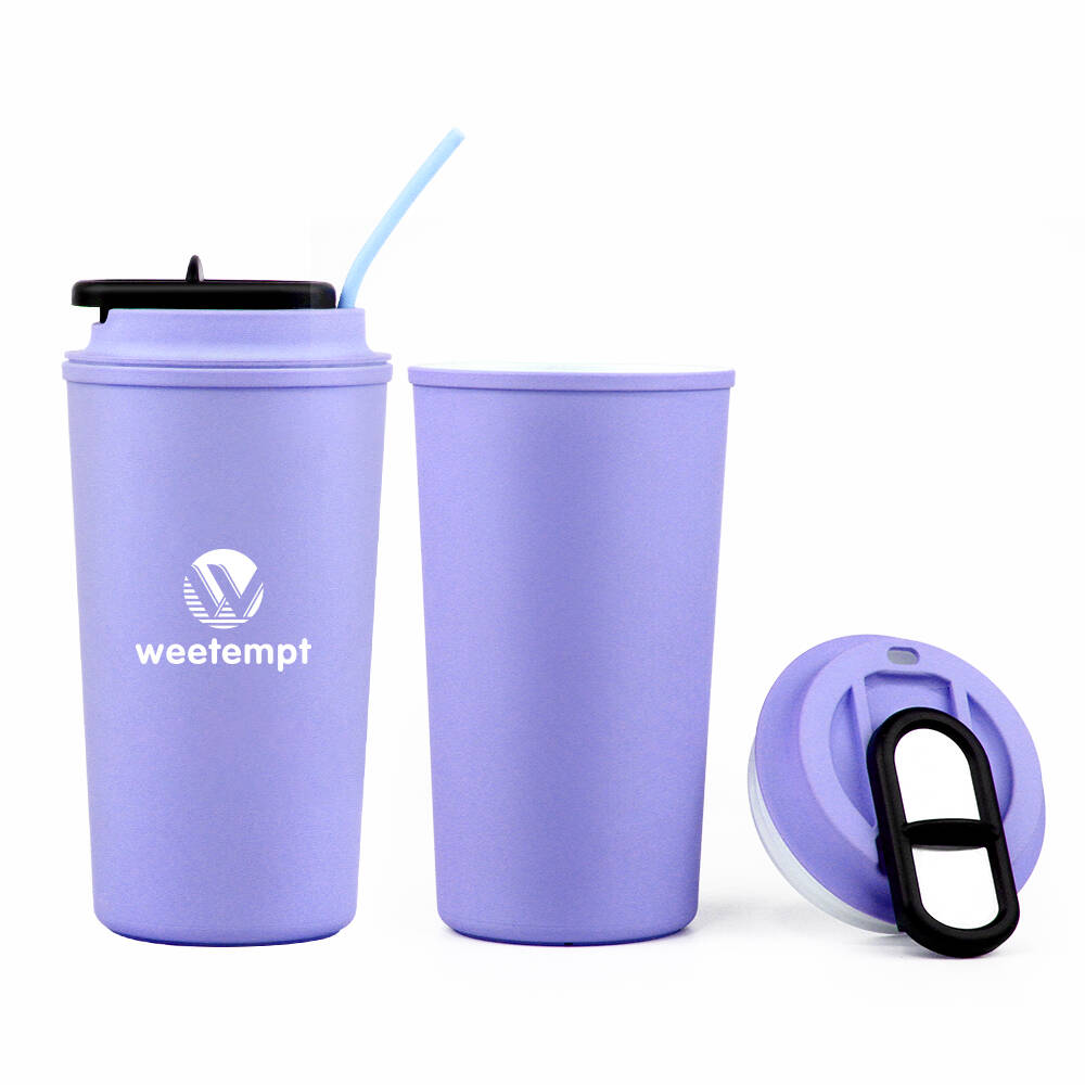 500ml Reusable PP Plastic Travel Insulated Coffee Mug