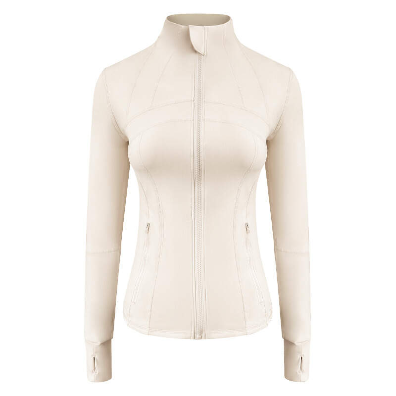 Women's Slim Fit Full Zip Athletic Running Sports Workout Jacket With Pockets
