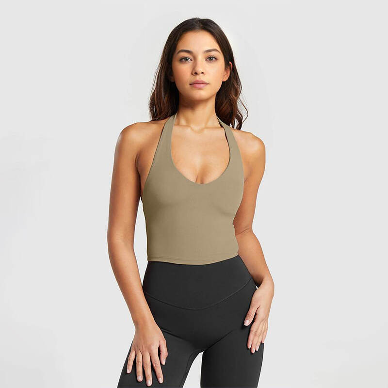 Halter Neck Summer Sexy Running Shockproof Beautiful Back Yoga Bra Fitness Top Shockproof Anti-Sagging Sports Bra For Women