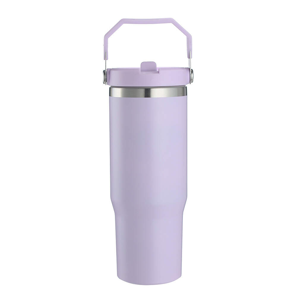 Matte Colored Sublimation Flip Straw 20oz 30oz Vacuum Insulated Sports Water Bottle With Leak Proof Portable Lid
