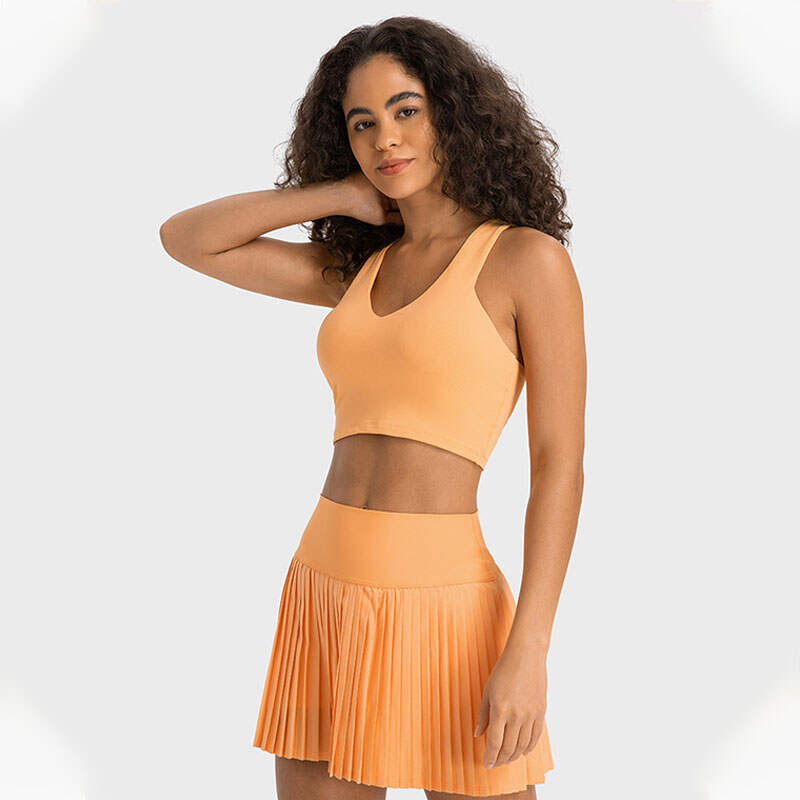 Custom Logo Golf Sports Set Sports Bra Girls Pleated Tennis Skirt Two Piece Tennis Set