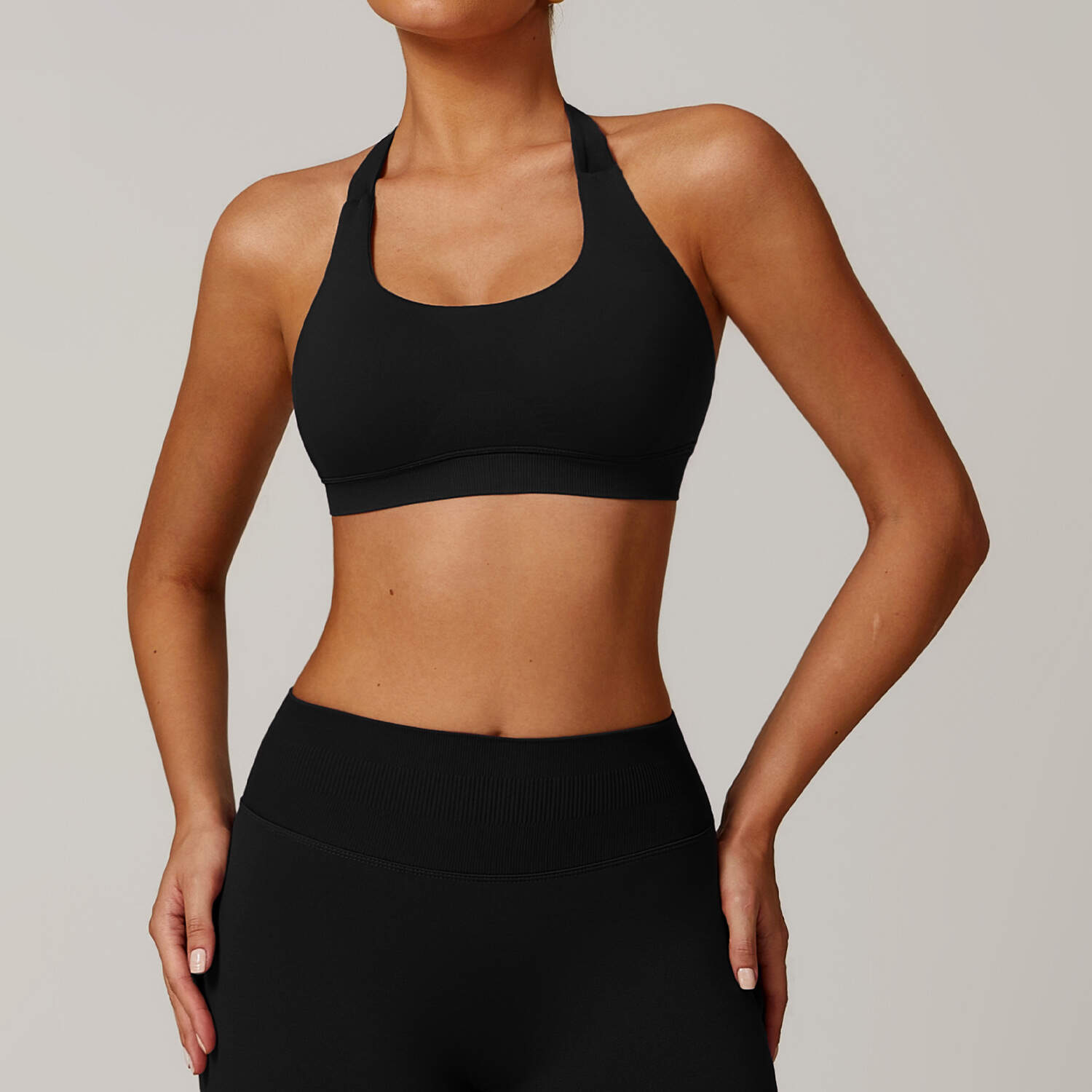 Seamless Neck Suspender Beautiful Back Naked Sense Yoga Bra Women Quick Dry Sports Stretch Vest Fitness Running Underwear