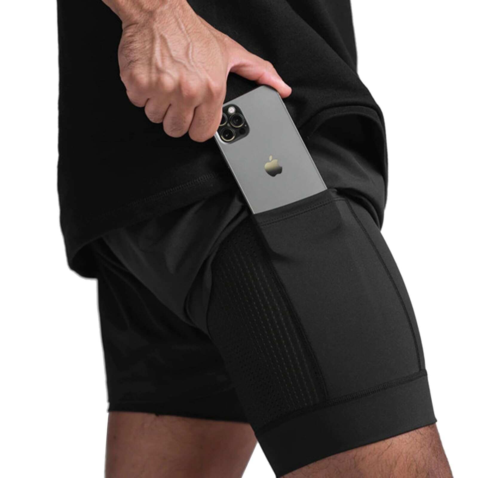 Men’s Fitness Shorts With Built-In Compression – 2-in-1 Design For Active Lifestyles
