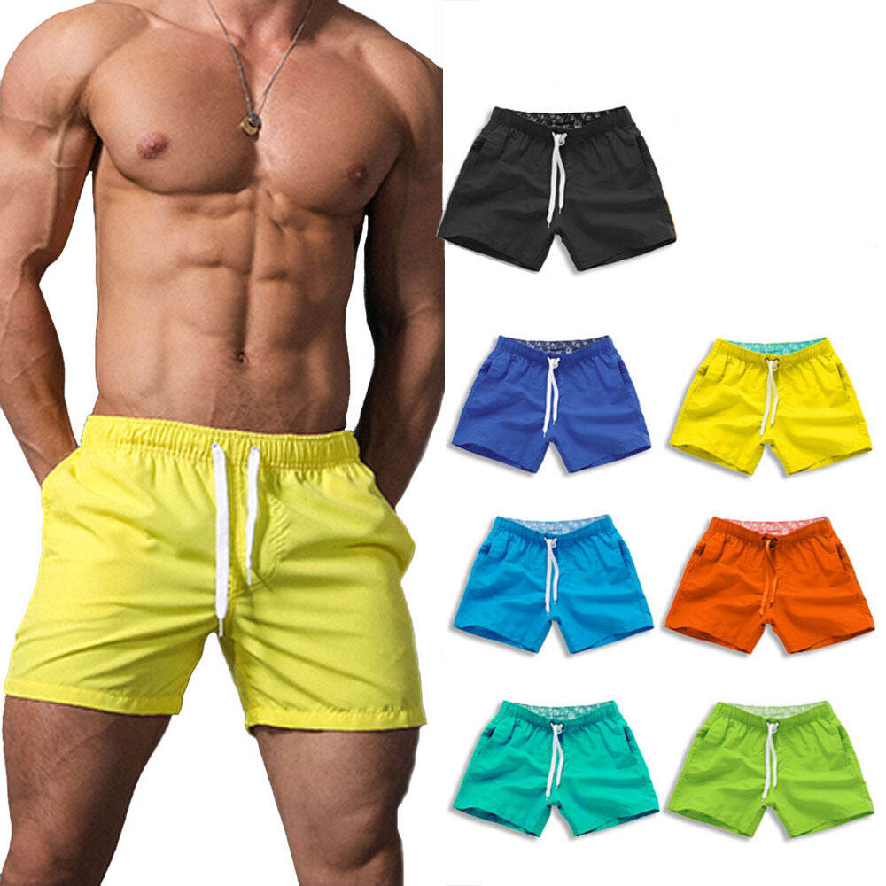 Elastic Waist Boardshort Beach Trunk Swimming Waterproof Drawstring Polyester Surfing Swim Board Shorts&Swim Trunks Men's Shorts