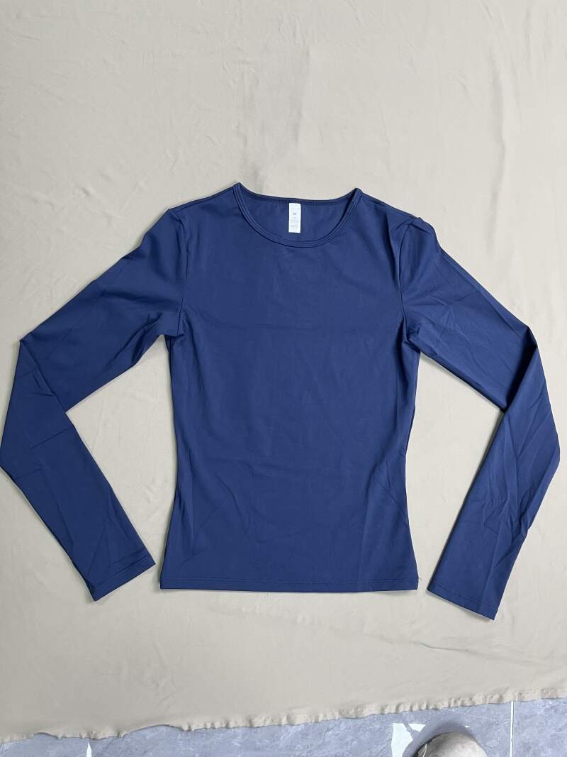 Women Long Sleeve Soft Crew Neck Athletic Training Gym Running Workout Yoga Shirts