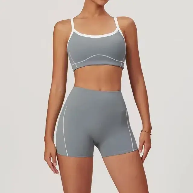 2PCS Yoga Set Women Clothes Workout Set Sportswear Gym Clothing Push Up Fitness Bra High Waist Leggings Sports Suits