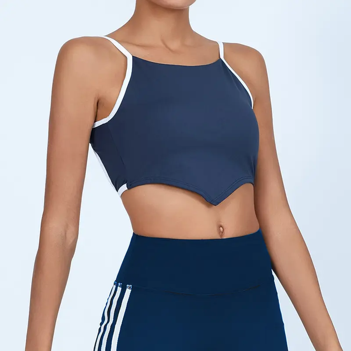Hot Selling Women's Custom Active Sportswear Tank Top Yoga Bra Lightweight Custom Contrast Color Backless Activewear