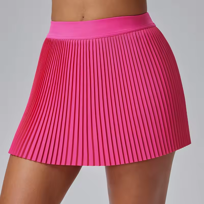 2025 women tennis skirt, quick-dry sports skirt, tennis skirt with shorts, badminton pleated skirt, gym workout skort, fitness skirt pocket, sports trousers skirt