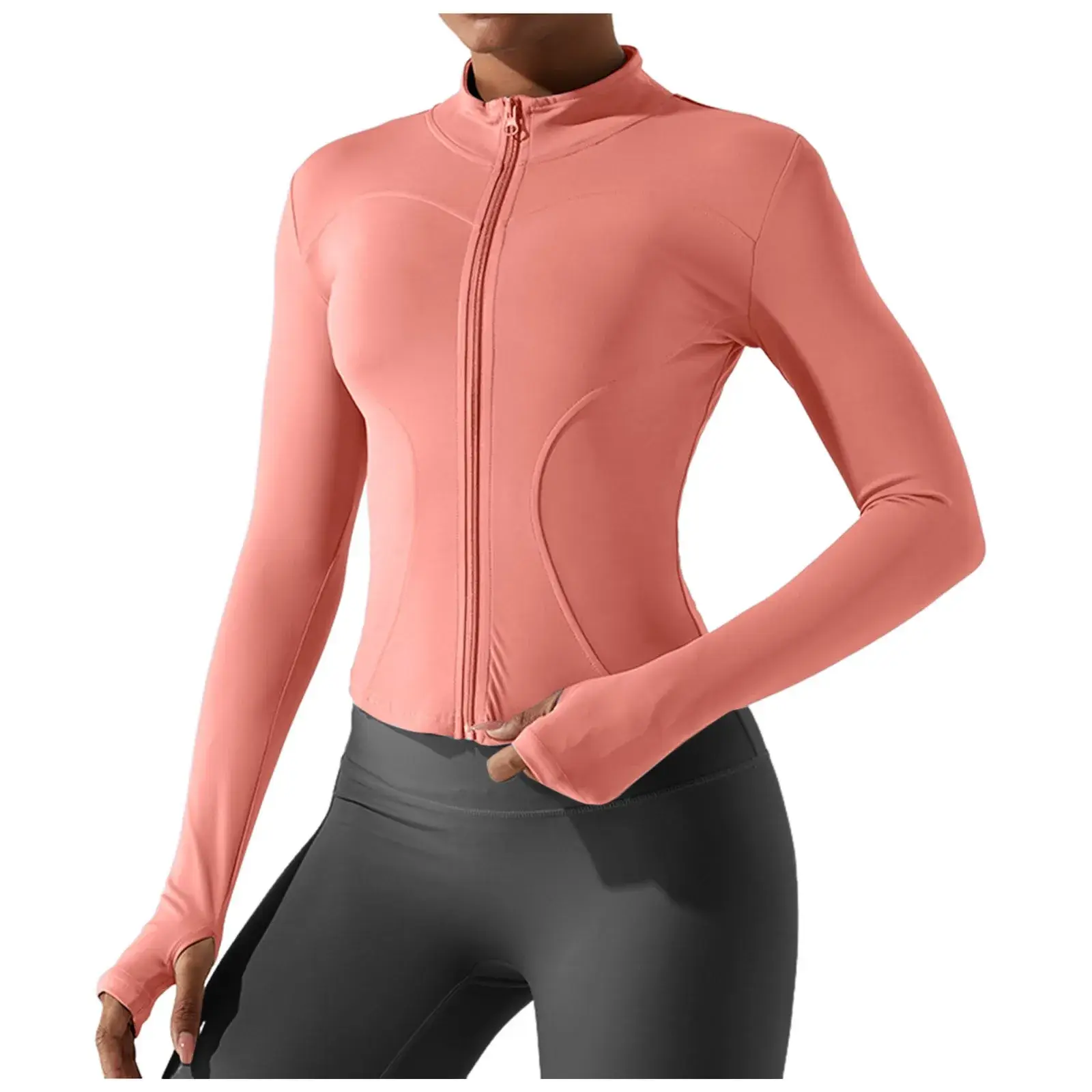 plus size sport top, open front yoga cardigan, cropped gym sweatshirt, women’s workout top with pockets, elastic long sleeve shirt