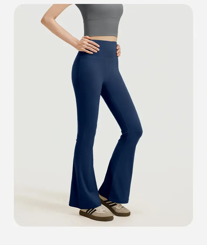 seamless yoga pants, hip lifting flare leggings, high waisted fitness pants, Pilates bell bottom pants, naked feel workout pants