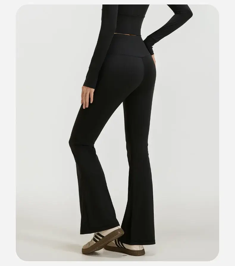 seamless yoga pants, hip lifting flare leggings, high waisted fitness pants, Pilates bell bottom pants, naked feel workout pants