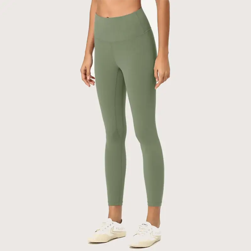 nude feel yoga pants, high waist gym leggings, tight fit workout pants, breathable yoga leggings, solid color fitness tights