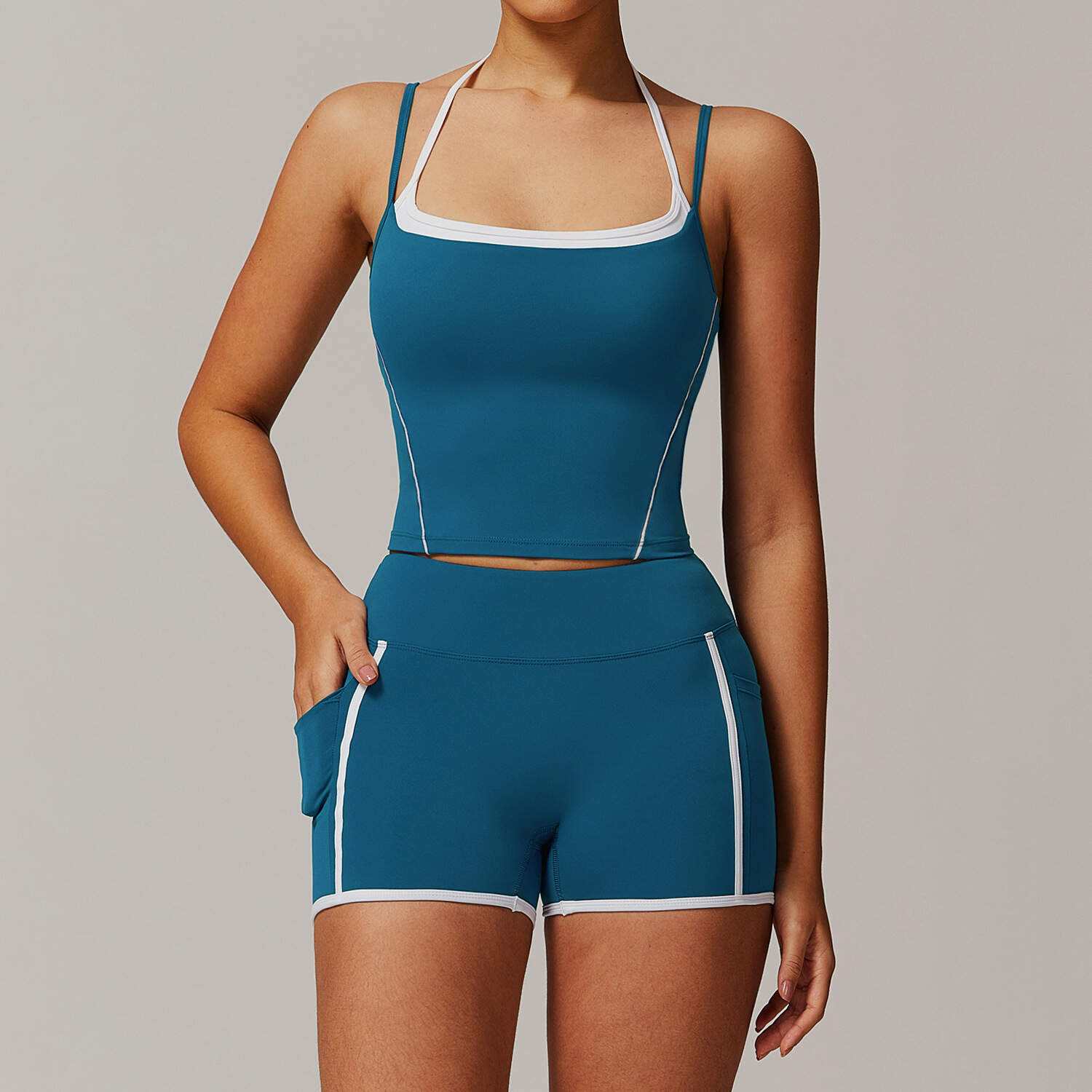 Women’s 2PCS Yoga Workout Set – Sports Bra & High Waist Leggings Fitness Tracksuit