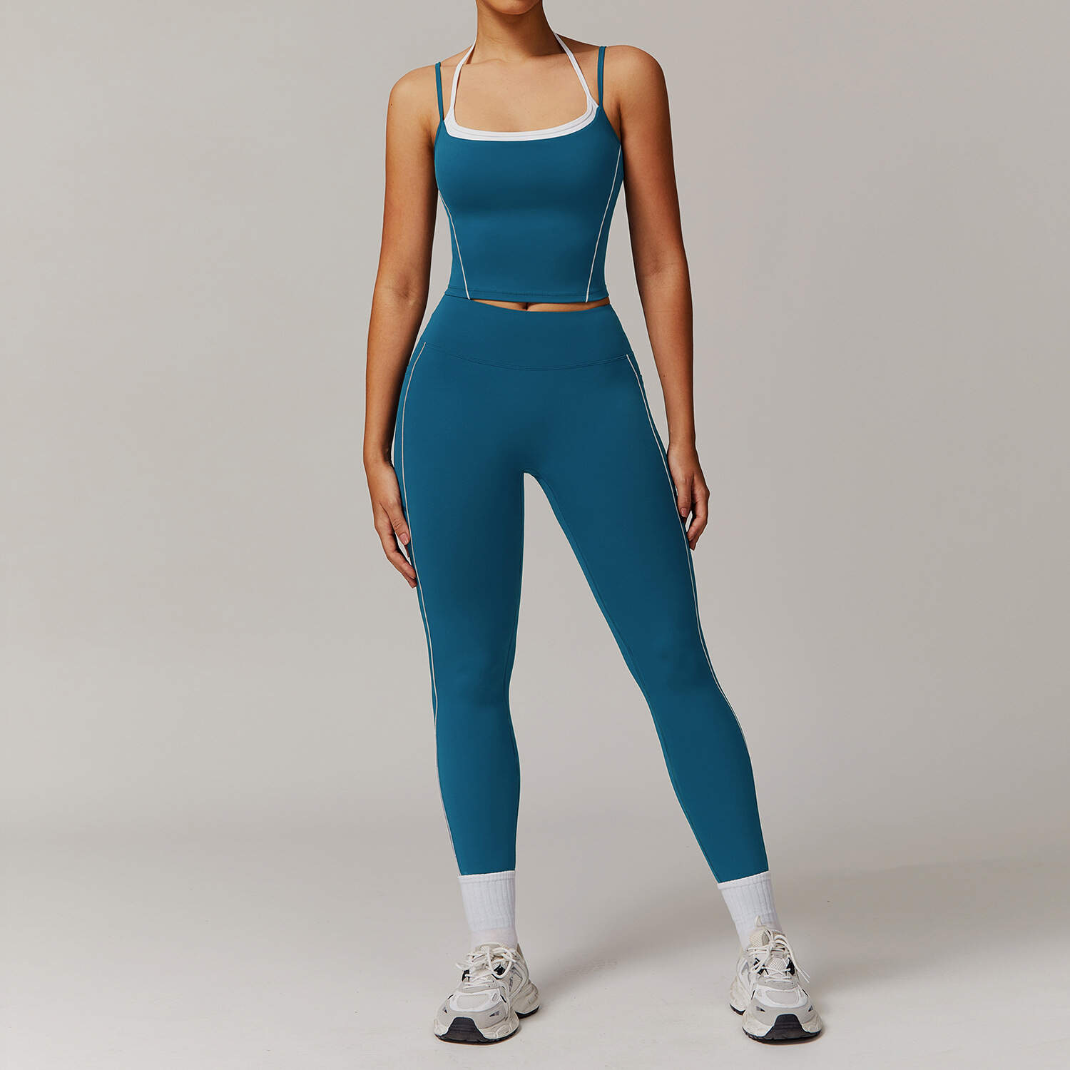 2pcs yoga set women, sports bra and leggings, fitness suit high waist, women gym tracksuit, breathable workout set