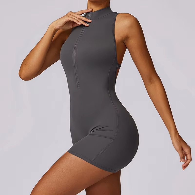 backless yoga jumpsuit, high intensity sportswear, women fitness zipper suit, naked feel jumpsuit, tight yoga jumpsuit